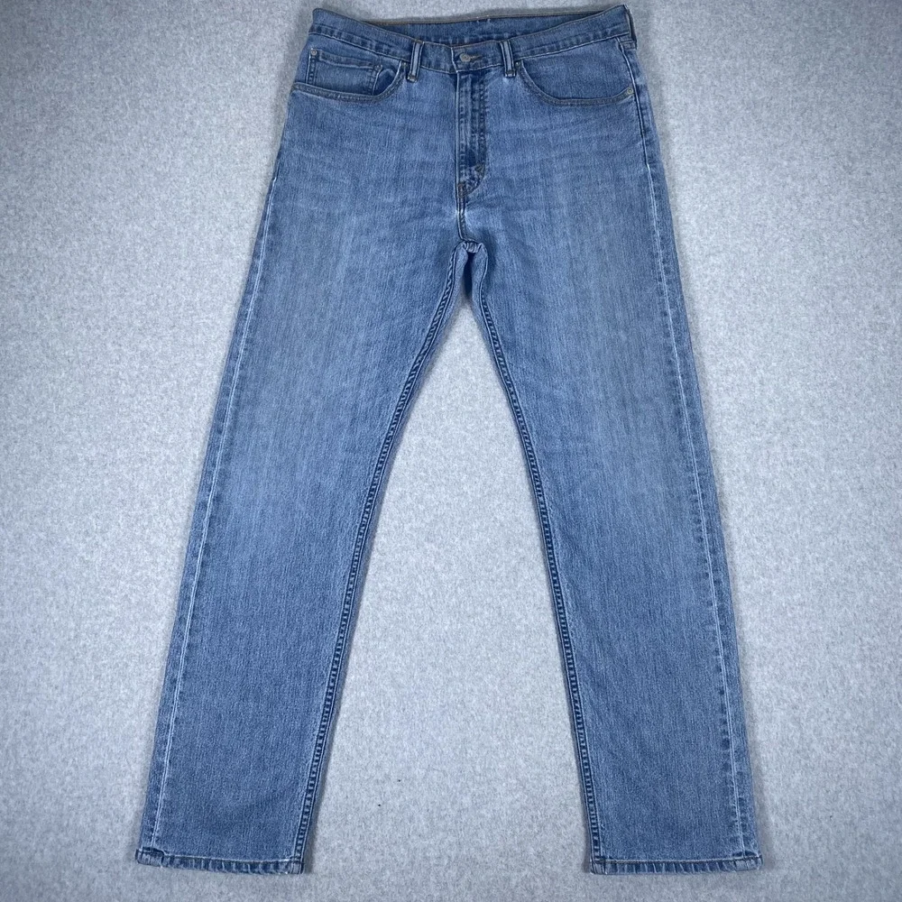 Levi's 505 Regular Fit Jeans Mens 34x34 Blue Straight Leg Stretch Denim